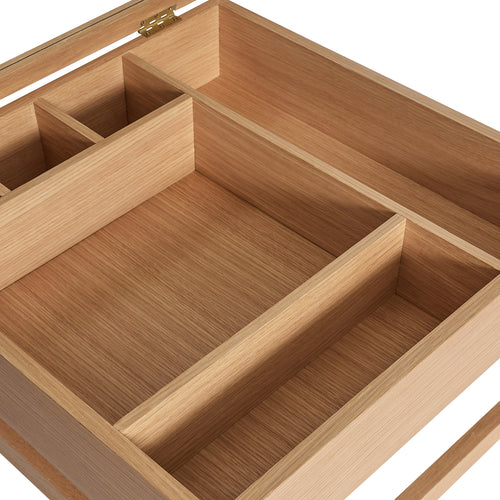 Hübsch salontafel Glitz - glas/mdf/eikenfineer/eikenhout - 60x60xh45cm - vtwonen shop