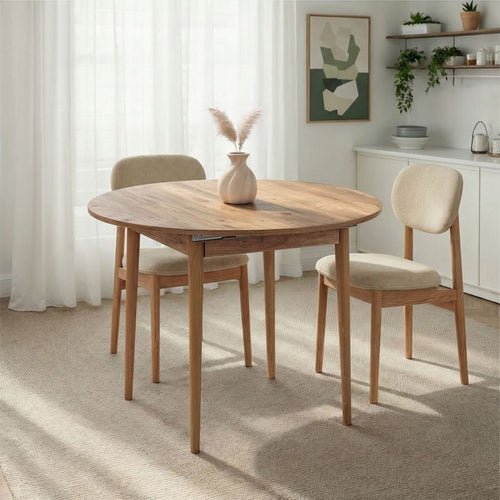 Calicosy - Ronde uitschuifbare eettafel KLARA - 100x100x75 cm