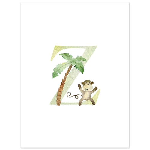Artfulprints  Letter Z kindernaam   Poster 30x40 cm