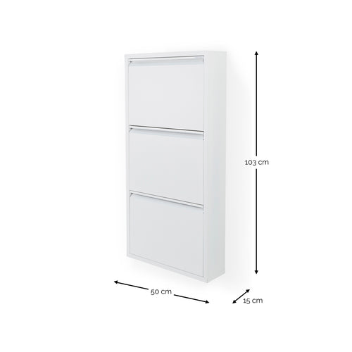 Spinder Design schoenenkast Billy 3 - Wit - 6 paar schoenen - vtwonen shop