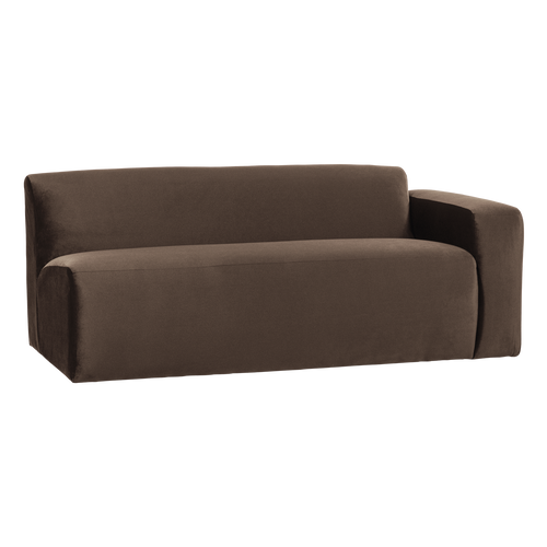 WOOOD 2-zits bank arm rechts Mojo Base - Velvet - Bruin - 74x185x97