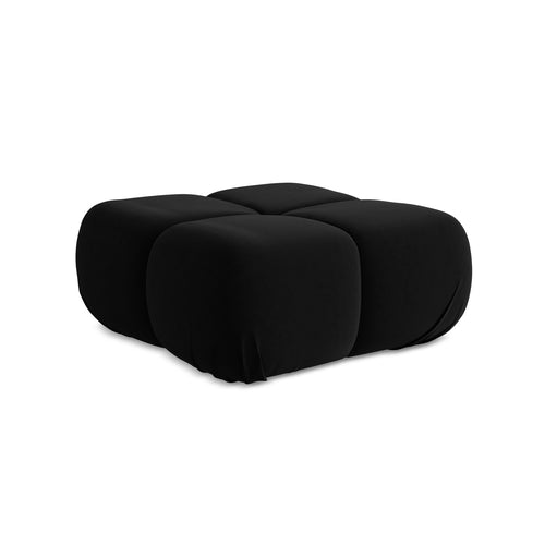 LaMiaSofa Poef Sanremo - velours - zwart - 95x95x41
