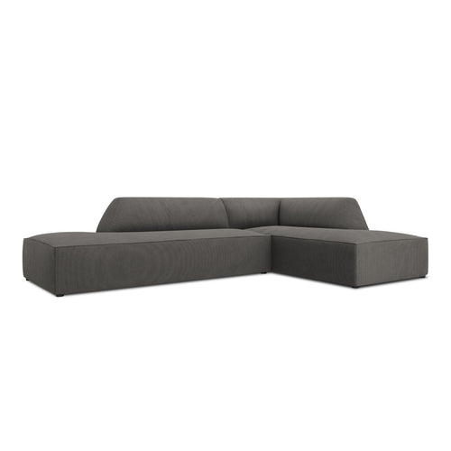 Cosmopolitan Design - Modulaire hoekbank rechts Siena 4-zits, ribfluwelen donkergrijs - 180x273x69cm