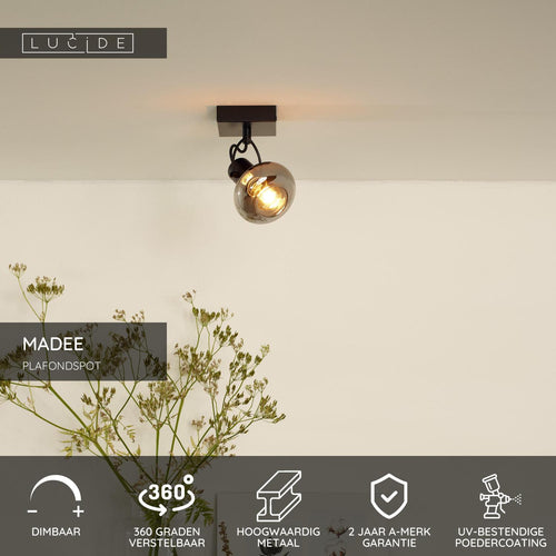 Lucide plafondspot MADEE - 1xE14 - Zwart