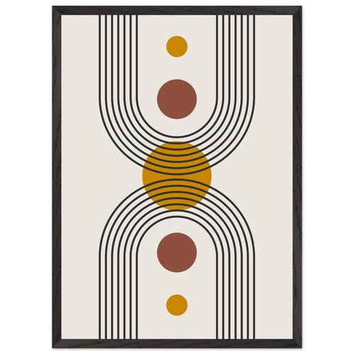 Artfulprints Poster met Lijst Boho – Solar form   - 50x70 cm - Meerkleurig