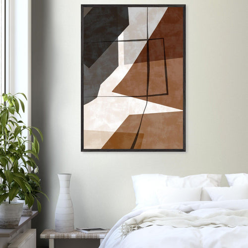 Artfulprints Poster Boho – Earth geometry   - 50x70 cm - Bruin