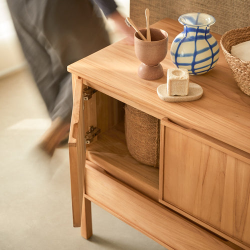Tikamoon Teakhouten kast 80 cm - Naturel
