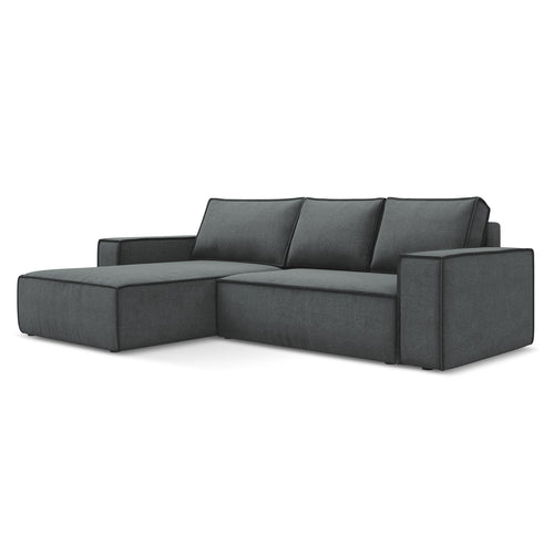 LaMiaSofa hoekbank links Livorno - textuurstof - grijs - 290x185x82