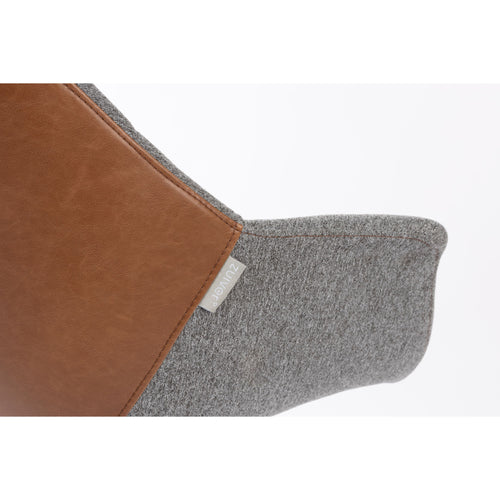 Zuiver Doulton Swivel Eetkamerstoelen armleuning Vintage Bruin - Set van 2