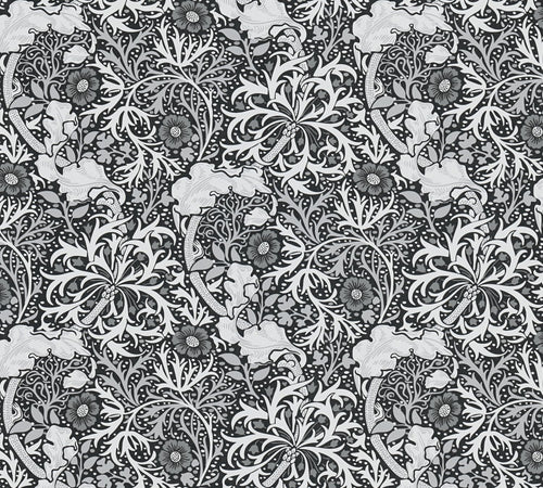 Livingwalls behang bloemmotief wit, zwart en grijs - 53 cm x 10.05 m - AS-390595 - vtwonen shop