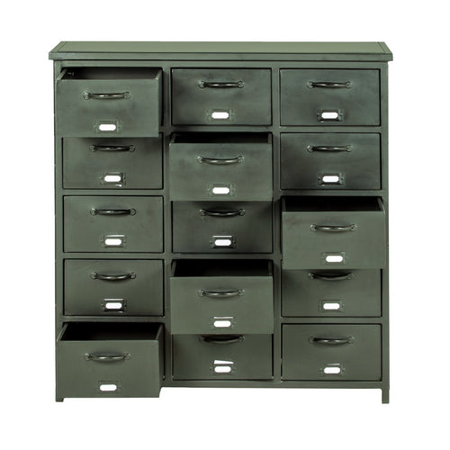 Giga Meubel Ladekast - Groen Metaal - 88x37x88cm