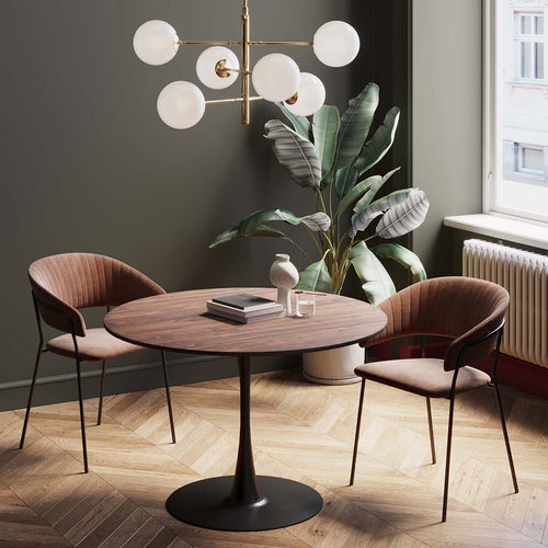 Kare Design Eettafel Schickeria Ø110cm walnoot en zwart - vtwonen shop