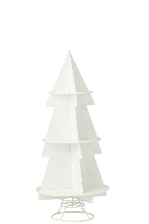 J-Line decoratie rek X'mas Tree - metaal - wit - medium - vtwonen shop