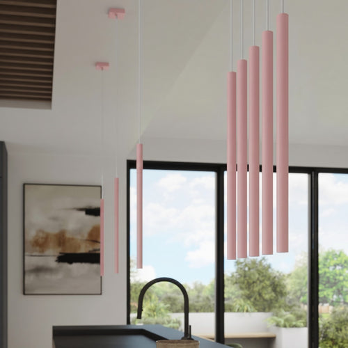 Sollux Lighting Hanglamp PASTELO 3P roze - 19,5x19,5x115cm