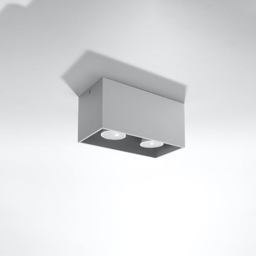 Sollux Lighting Plafondlamp QUAD grijs - 20x10x10cm