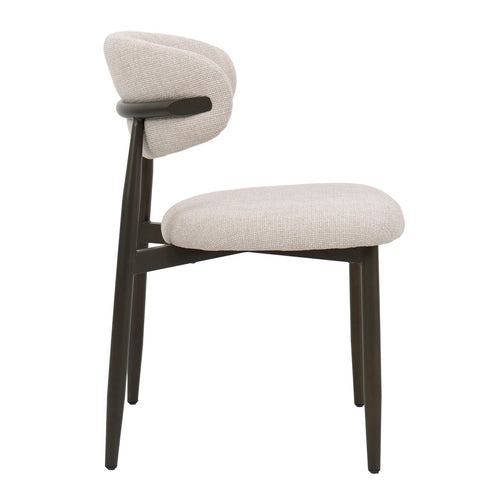 Giga Meubel Eetkamerstoel Alexia - Beige/Brons - Set van 2