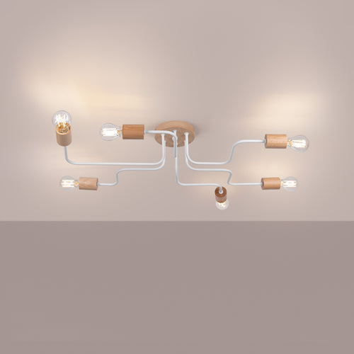 Sollux Lighting Kroonluchter TIMBO 6 wit - 85x58x16,5cm