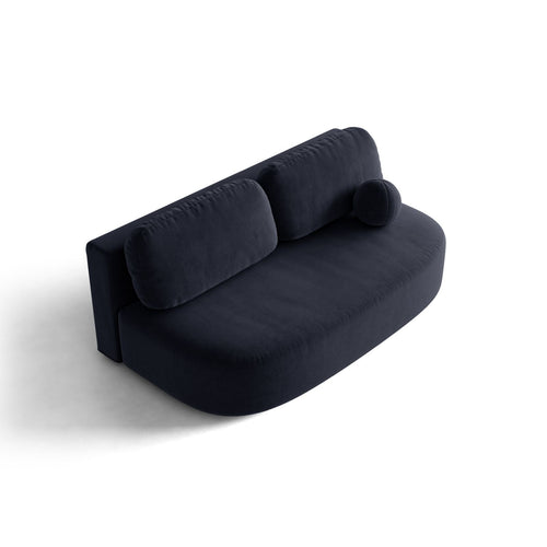 Cosmopolitan Design - Slaapbank met opbergdoos Sophia 3-zits, flueel koningsblauw - 110x202x89cm