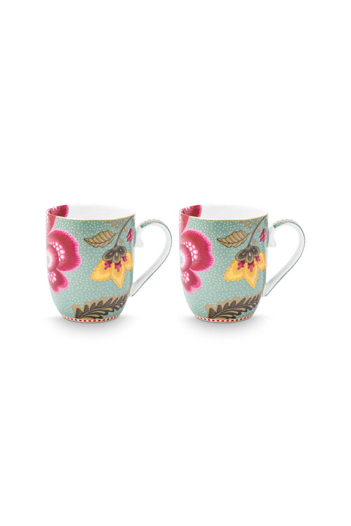 Pip Studio Mokken - Blooming Tales - Lichtblauw - 200ml - Set van 2