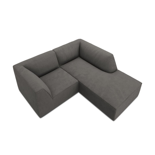 Cosmopolitan Design - Modulaire hoekbank rechts Siena 3-zits, ribfluwelen donkergrijs - 180x186x69cm
