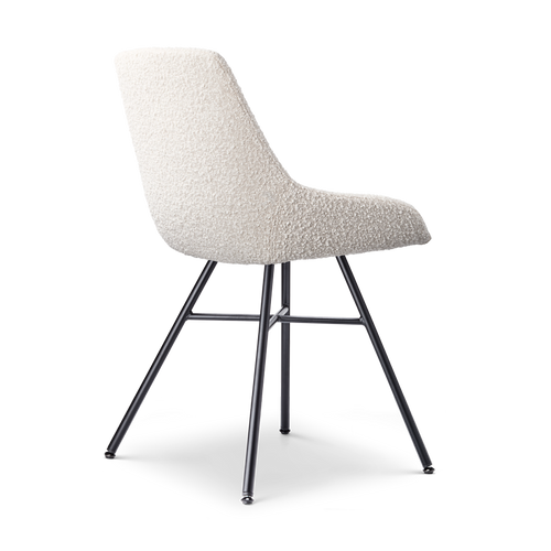Nolon Noa-Isa Eetkamerstoel Bouclé Beige - Stof - Zwart Onderstel