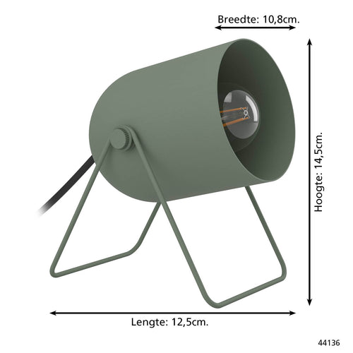 EGLO tafellamp Tilston - 14.5 cm - groen - vtwonen shop