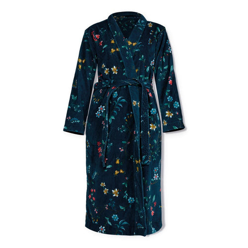 Pip Studio badjas Les Fleurs - XL - donker blauw - vtwonen shop