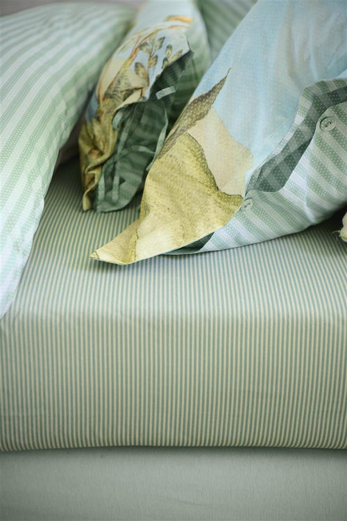 Pip Studio hoeslaken Duo Stripe - 100x200 cm - khaki
