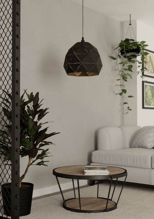 EGLO hanglamp Roccaforte - e27 - ø 40 cm - zwart/goud - vtwonen shop