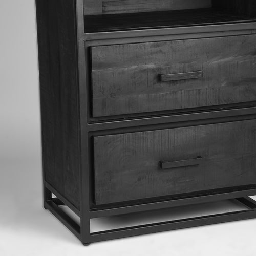LABEL51 Boekkast Chili - Zwart Metaal/Mangohout - 70x45x185cm - vtwonen shop