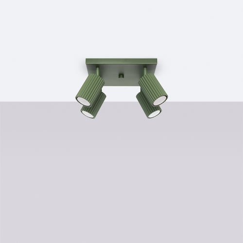 Sollux Lighting Plafondlamp KARBON 4 olijfgroen - 25x25x16,5cm