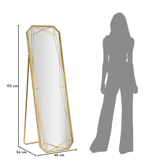 Mauro Ferretti staande spiegel - 46x54x153 cm - goud