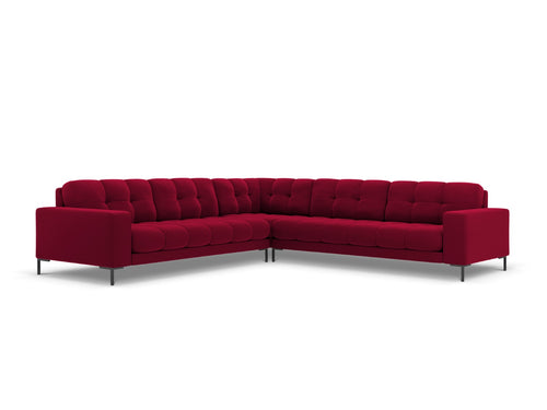 Cosmopolitan Design Symmetrische hoekbank Bali 6-zits, flueel, rood - 256x256x75cm