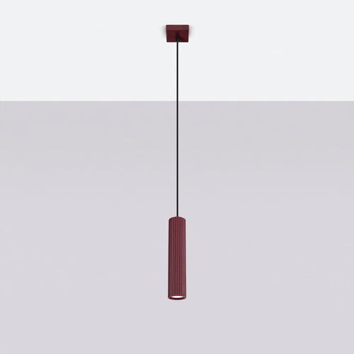 Sollux Lighting Hanglamp KARBON 1 bordeaux - 8x8x118cm