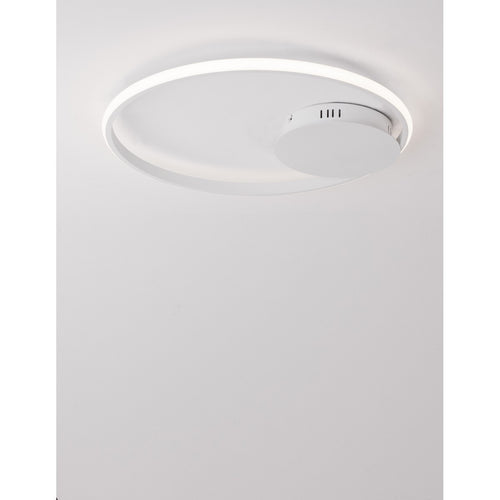 Merano Bellevue 50cm Geïntegreerde LED Semi Flush Light Sandy White Aluminium LED 32W 2320Lm 3000K