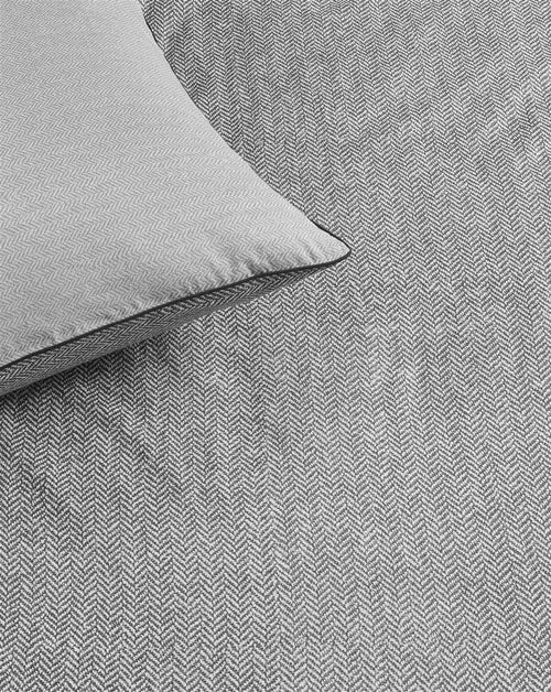 Rivièra Maison - Chevron Weave dekbedovertrek - Lits-jumeaux - 260x200/220 cm - Grijs