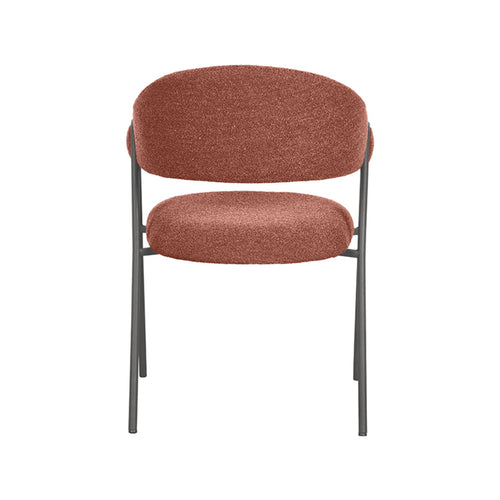 LABEL51 Eetkamerstoel Lowen - Oranje Bouclé - Zithoogte 49cm - Set van 2 - vtwonen shop