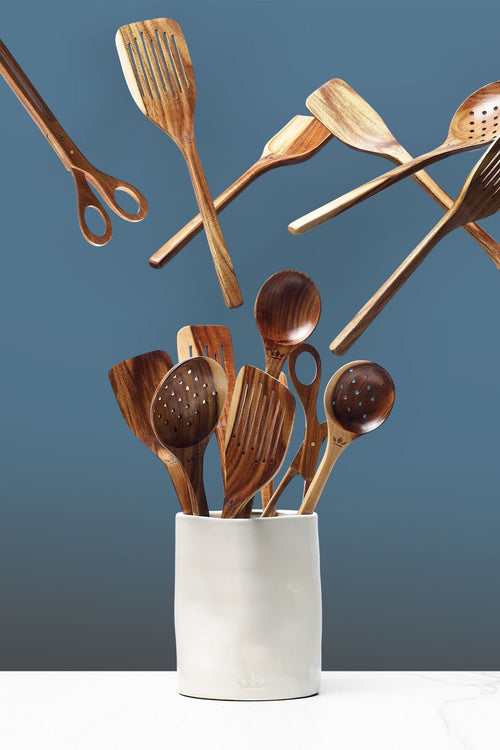 Dutchdeluxes Keukengereihouder - Handgemaakt - Keramiek - Keukengerei pot - Mat zwart - vtwonen shop