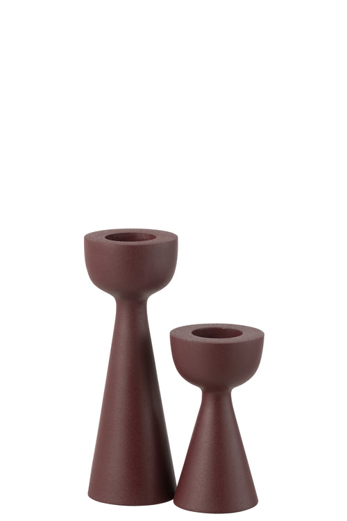 J-Line kaarshouder Cone - aluminium - kastanjebruin - large - vtwonen shop