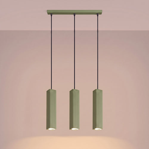 Sollux Lighting Hanglamp RAYO 3L saliegroen - 45x6x98cm