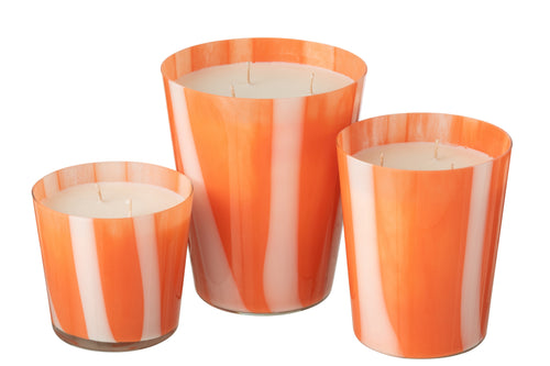 J-Line geurkaars Noa Strepen - oranje - large - 95U