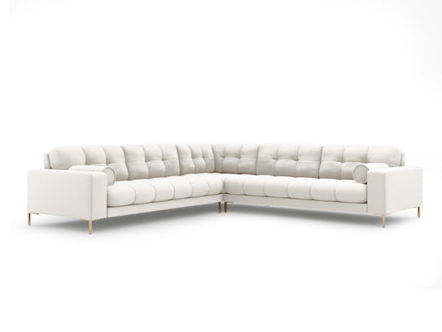 Cosmopolitan Design Symmetrische hoekbank Bali 6-zits, structurele stof, lichtbeige - 256x256x75cm