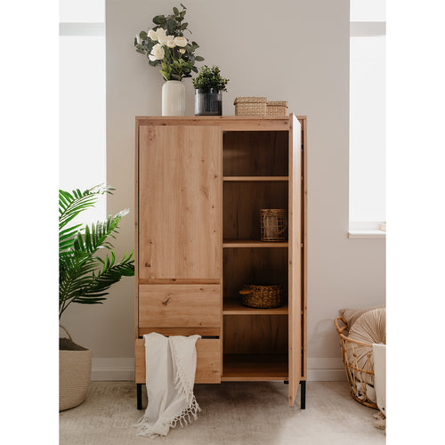 Calicosy - Hoge Buffetkast 2 Deuren Plock - 40x81x139 cm