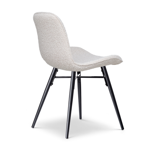 Nolon Nova-Fé Eetkamerstoel Bouclé Beige - Stof - Zwarte Poten