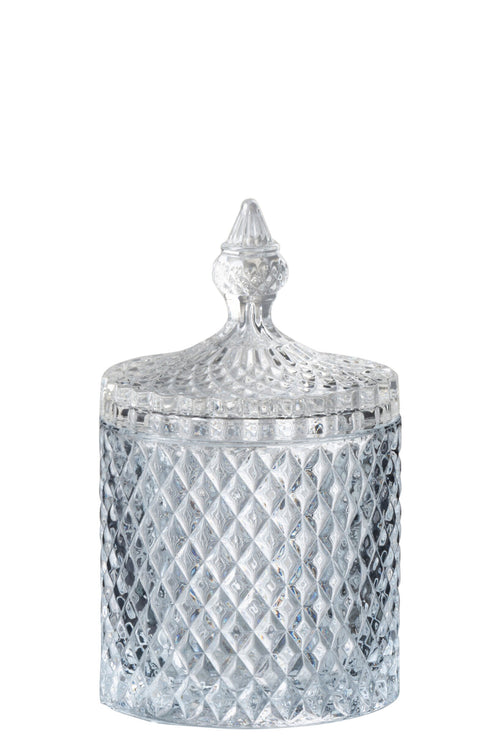 J-Line voorraadpot Geslepen Cilinder - glas - transparant - large