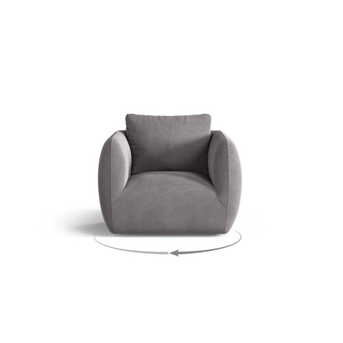 Cosmopolitan Design - Fauteuil Nimes flueel grijs - 87x95.5x80cm