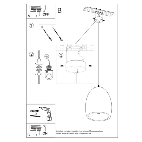 Sollux Lighting Keramische hanglamp FLAWIUSZ - 30x30x122cm