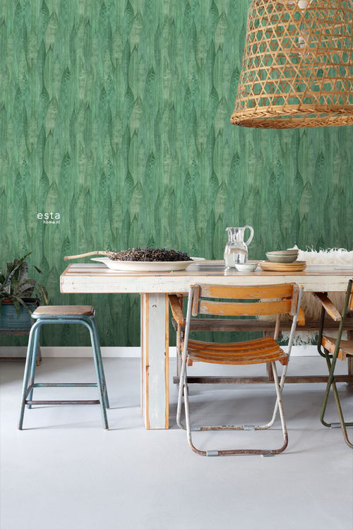 ESTAhome behang bladeren jade groen - 53 cm x 10.05 m - 138987