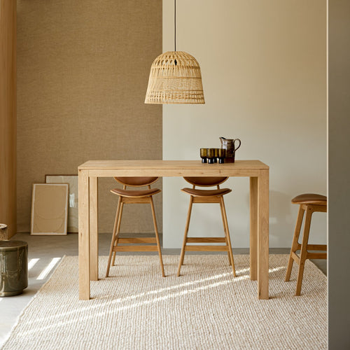 Tikamoon Massief eiken bartafel voor 2/4 personen - Naturel