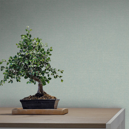 Sanders & Sanders behang linnenstructuur vergrijsd groen - 53 cm x 10 m - 640427 - vtwonen shop
